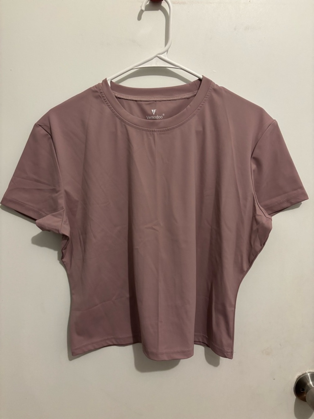 Dusty Mauve Crop Performance Tee